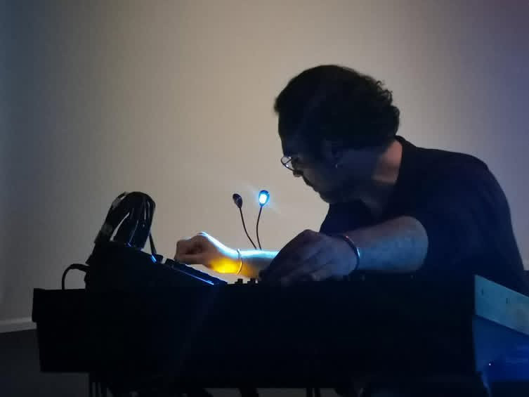 Ioannis Savvaidis performing live with synthesizers